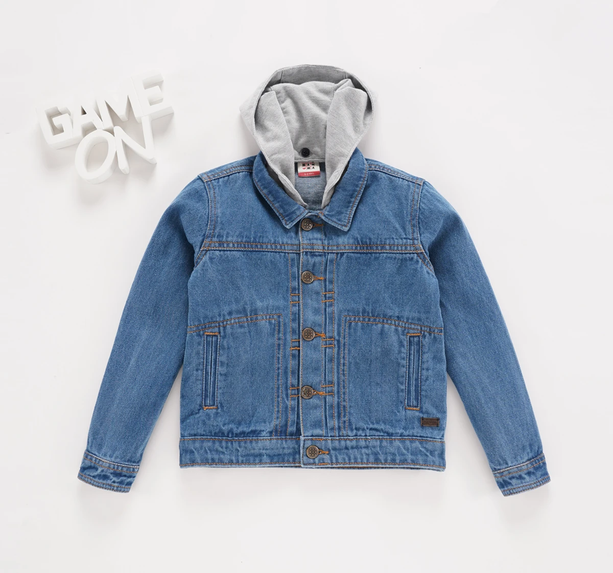 Denim jacket with detachable hood online