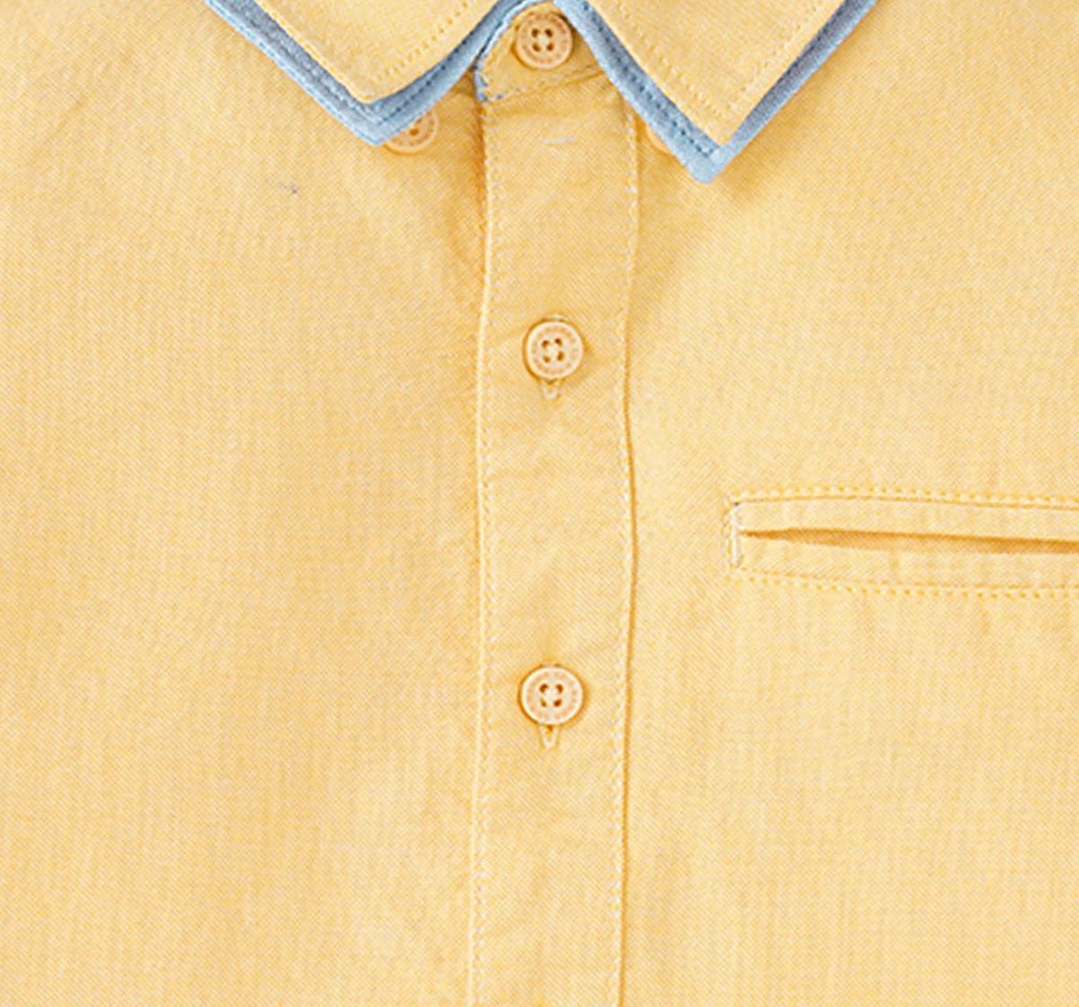 Ed-a-Mamma Sustainable Full Sleeves Double Collar Oxford Shirt For Boys - Yellow