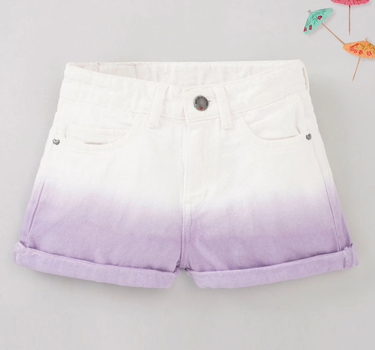 Ed-a-Mamma Sustainable Girls Ombre Turn Up Shorts